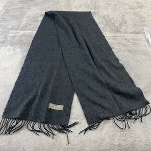 100% Cashmere Scarf Charcoal Gray Fringed Winter Wrap Mens Womens Very Soft